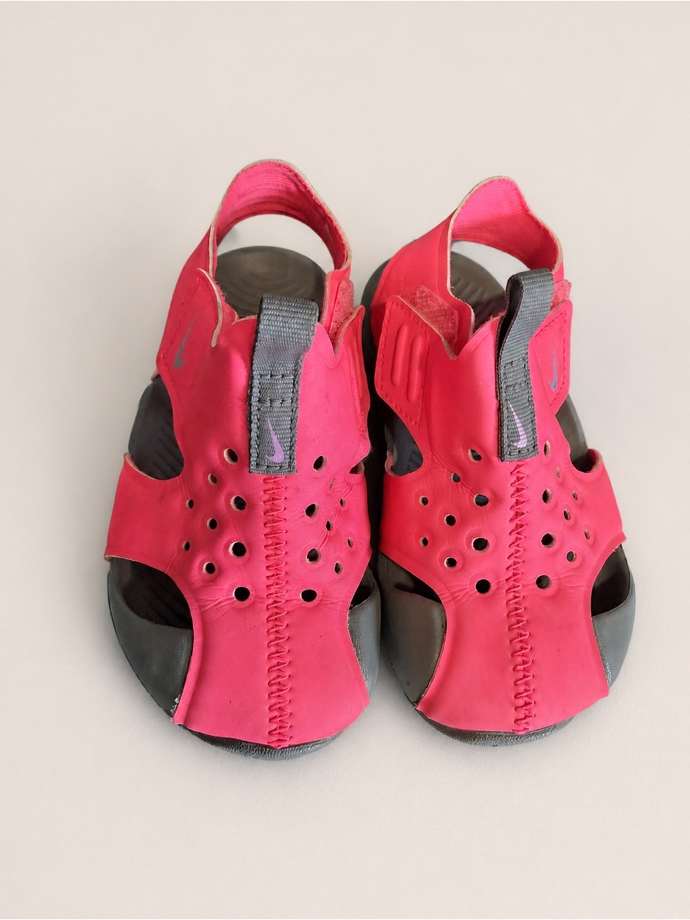 Nike Kids Hot Pink and Gray Water Sandals